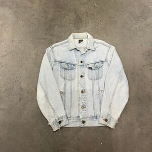 Vintage 90s USA made‎ Lee Mr cropped distressed faded denim jacket